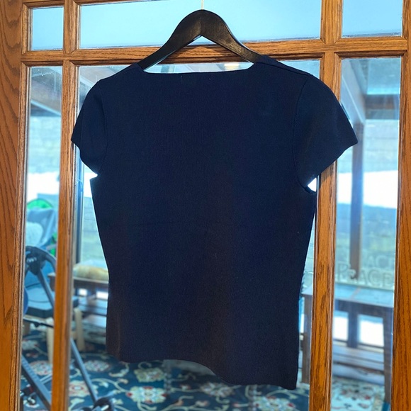 ♦️2/$20 ‘August Silk’ Knit Navy blue top - Picture 4 of 9